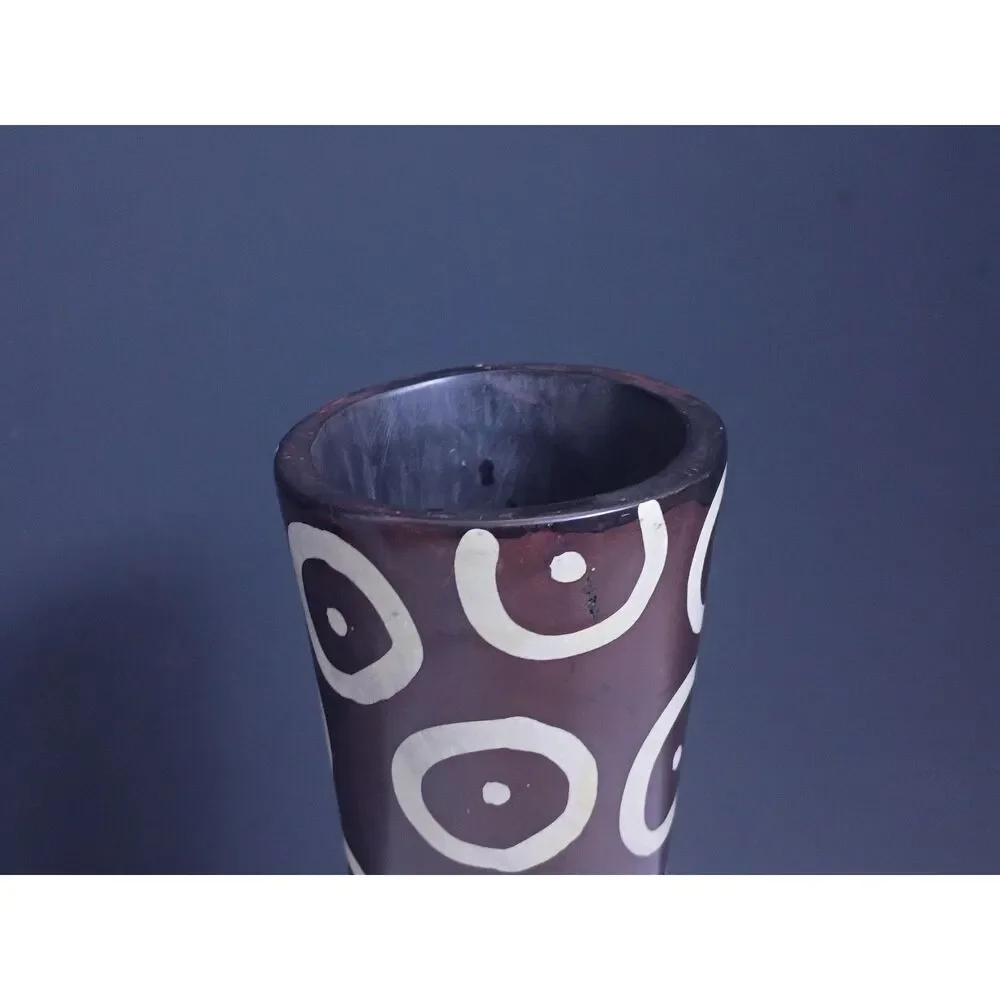 Buffalo Boutique Tapered Cast Metal Vase Circle Design Handcrafted Western Décor